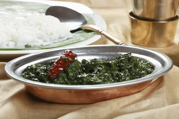 Tamil Spinach Keerai - Un plato de TamilNadu —  Fotos de Stock