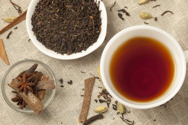 Baharatlı Masala çay malzemelerle