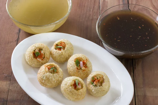 Pani Puri, Golgappe, Chat στοιχείο, Ινδία — Φωτογραφία Αρχείου