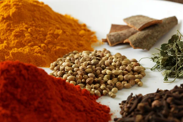 Top view of indian colorful spices. — Stock Photo, Image