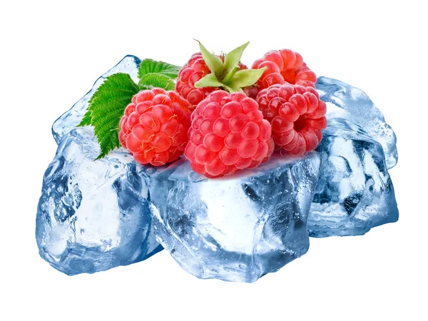 Frozen raspberries isolated — Stock Photo, Image