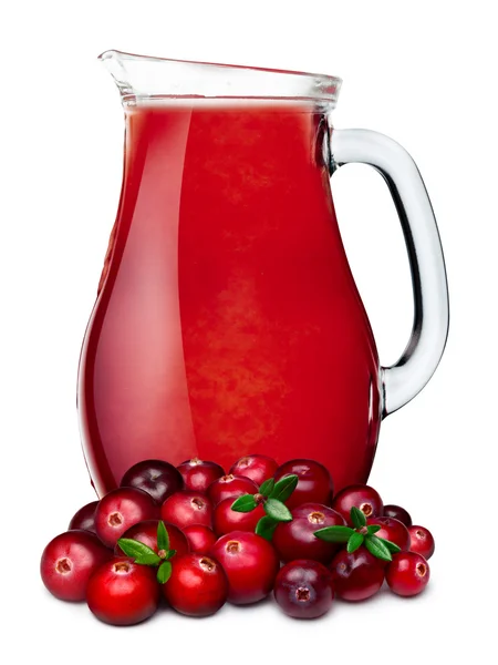 Pitcher of cranberry juice — Stock Photo, Image