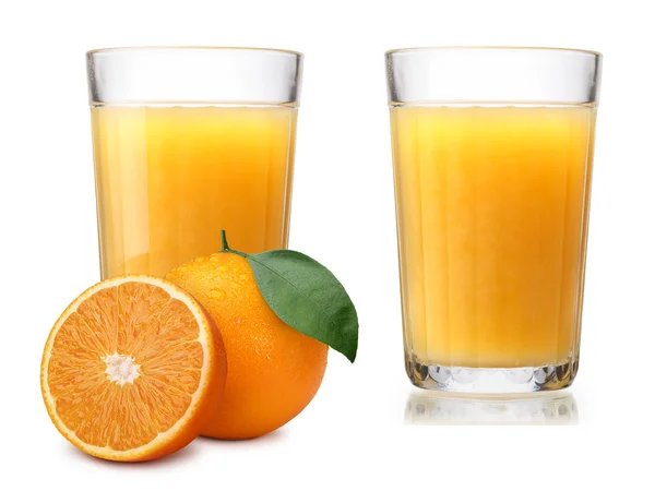 Glasses with fresh orange juice — Stock Photo, Image