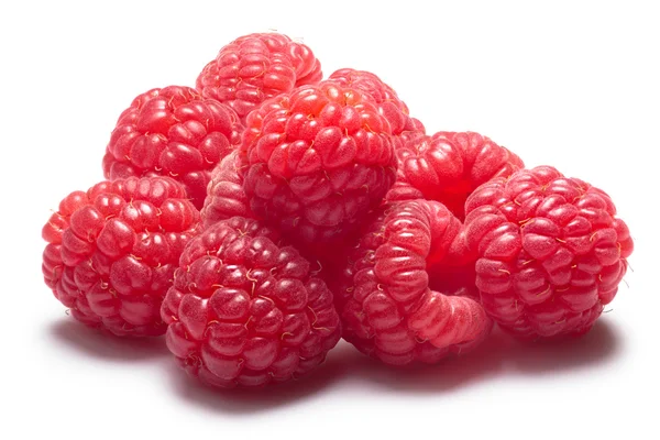 Pile of fresh raspberries, clipping path — Stock Photo, Image