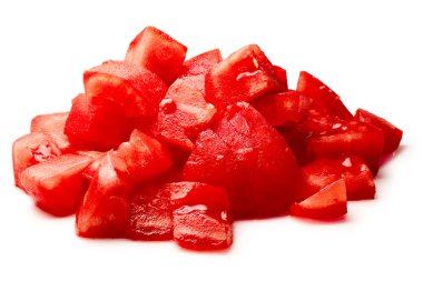 Chopped peeled tomatoes, clipping paths clipart