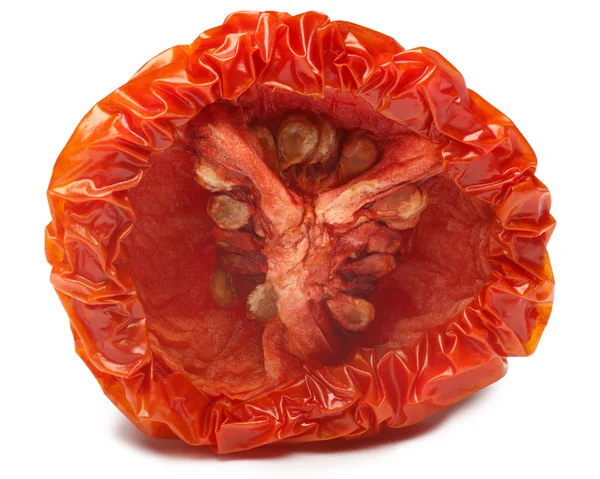 Sundried tomato half, round, paths — Stock Photo, Image