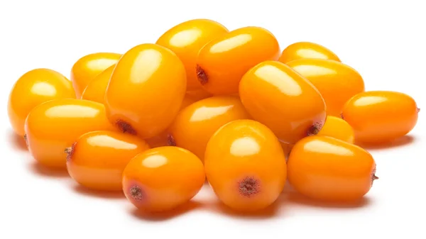 Pile of sea buckthorn berries, clipping paths — Stock Photo, Image