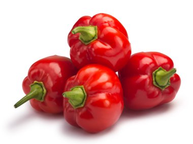 Four Habaneros, clipping paths clipart