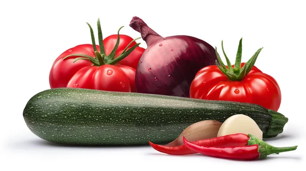 Tomato,zucchini, onion for canning,  paths — Stock Photo, Image