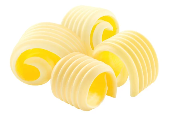 Cachos Manteiga Enrolados Grupo Quatro Isolados — Fotografia de Stock