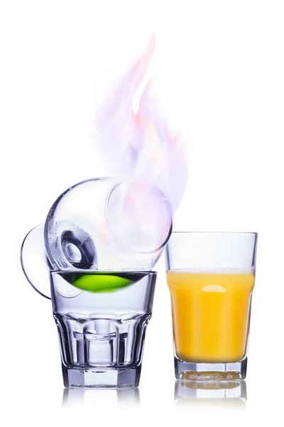 Burning cocktail — Stock Photo, Image