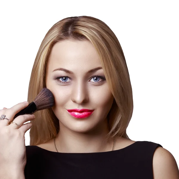 Meisje doen make-up — Stockfoto