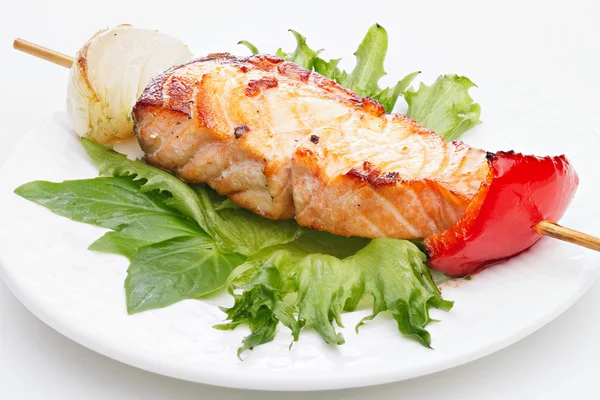 Salmon kebab — Stock Photo, Image