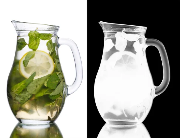 Gryte med mojito-cocktail – stockfoto