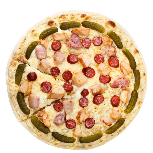 Pizza vista superior — Fotografia de Stock