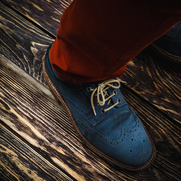 Blue suede shoes — Stock Photo, Image