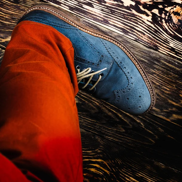Zapatos de gamuza azul — Foto de Stock