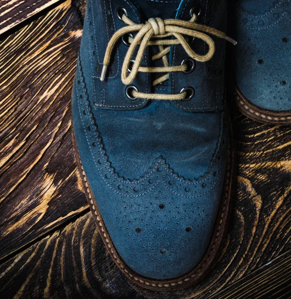 Blue suede shoes — Stock Photo, Image