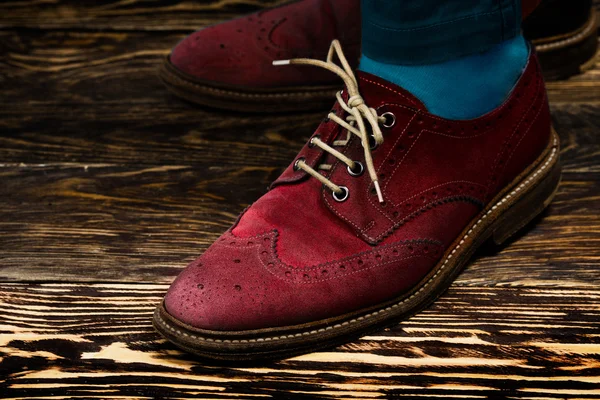 Marsala suede brogues — Stock Photo, Image