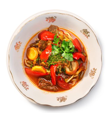 Lagman with lamb meat clipart