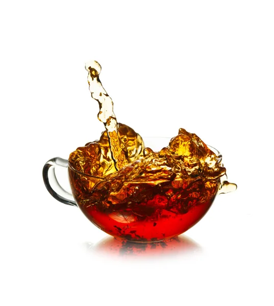 Csésze tea splash — Stock Fotó