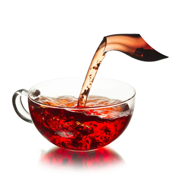 Xícara de chá com respingo — Fotografia de Stock