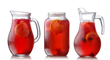 Jugs of hibiscus tea