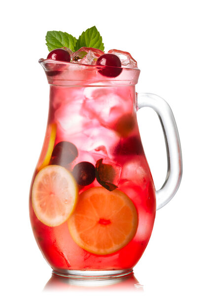 Cherry mint lemonade jug