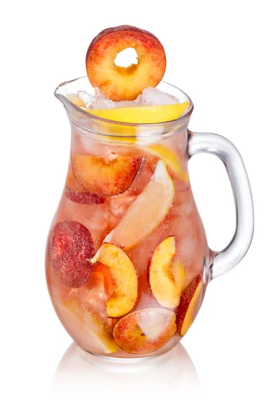 Peach lemonade pitcher — Stock Photo, Image