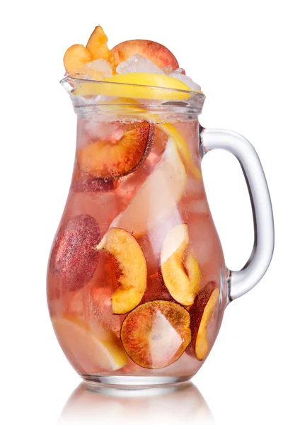 Peach lemonade pitcher — Stock Photo, Image