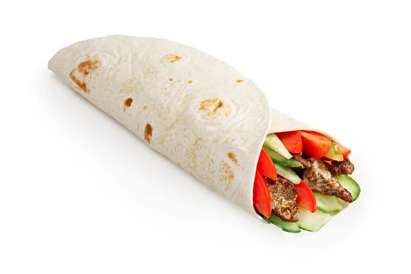 Sığır eti shawarma izole — Stok fotoğraf