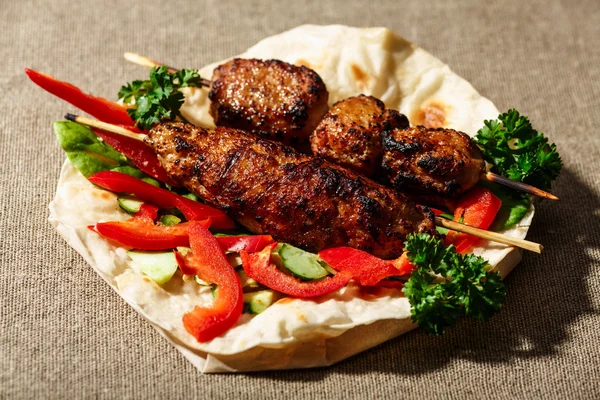 Shish kofte kebab — Stock Photo, Image