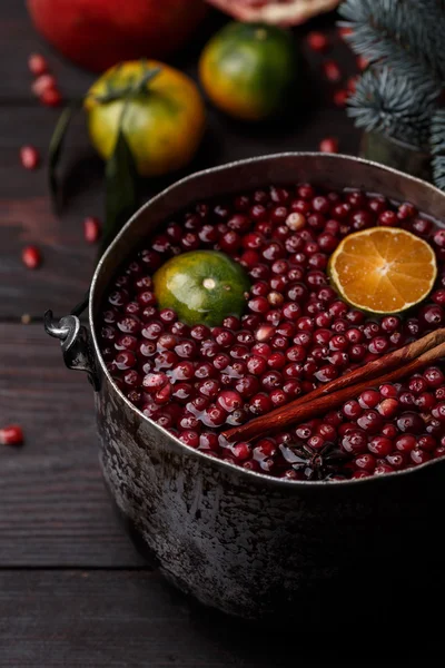 Cranberry mandarina vinho ruminado — Fotografia de Stock