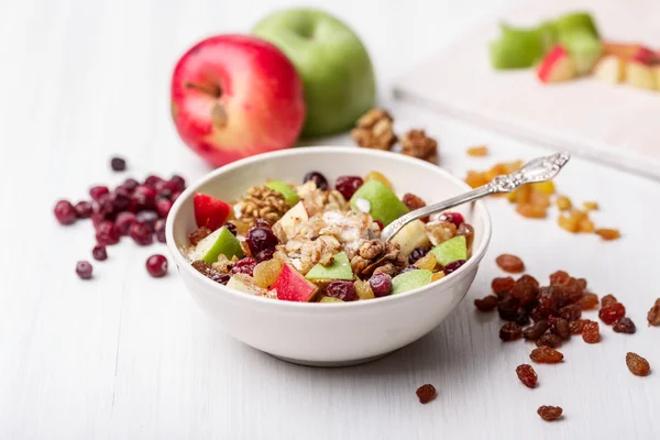 Cranberry raisins apple cereal — Stock Photo, Image