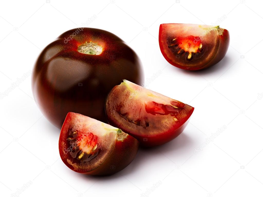 Brown tomato isolated set