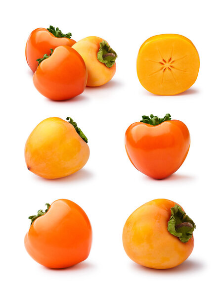 Persimmons isolated set