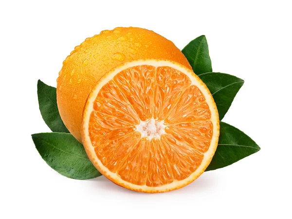 Whole and half orange — Stock Photo, Image