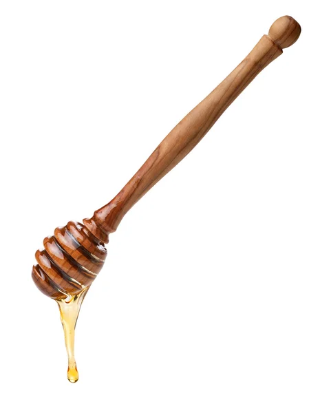 Wooden honey dipper — Stock Photo, Image