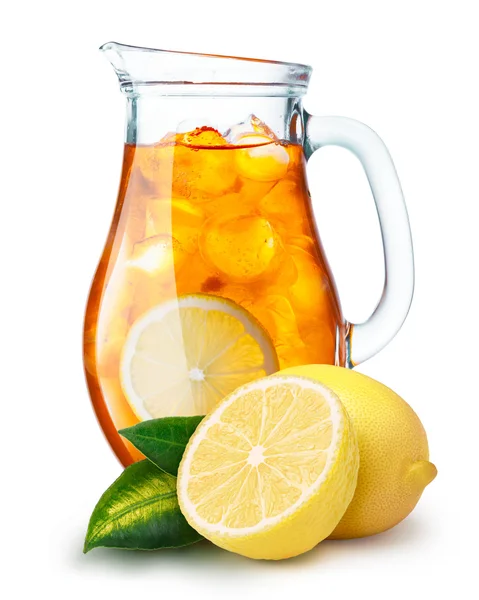 Iced tea in a pitcher — Stock Photo, Image