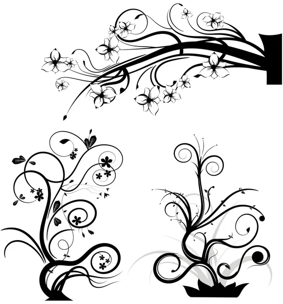 Set of swirling graphic elements vector — Stock Vector