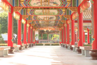 Chinese temple walk way clipart