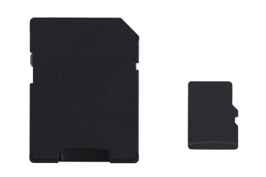 MicroSD kart ile üzerine beyaz izole tam boy Sd oyun kağıdı uyarlamak