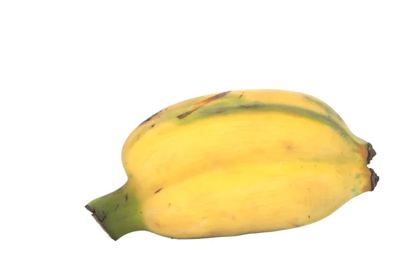 Paire de bananes jaunes semi-arrachées isolées sur blanc. Dans une certaine culture, c'est une bénédiction lors de la cérémonie de mariage pour avoir un enfant jumeau — Photo