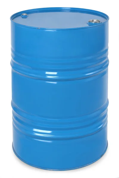 Blue metal barrel — Stock Photo, Image