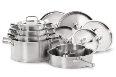 Stainless steel pots clipart
