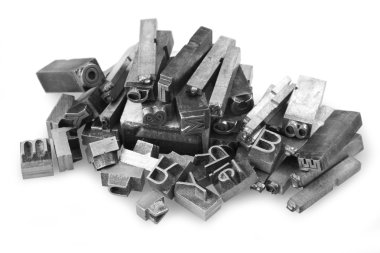 Eski metal Tipo baskı blocksth
