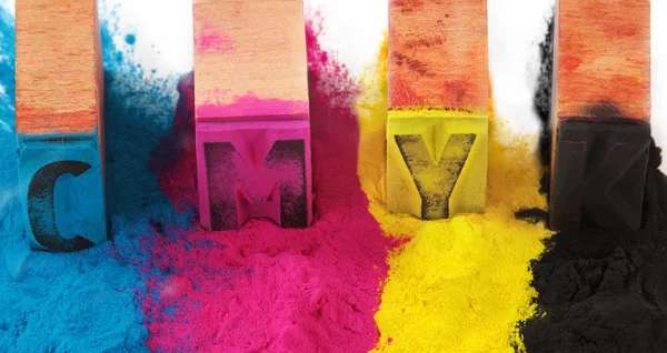 CMYK από παλιά letterpress μπλοκ — Φωτογραφία Αρχείου