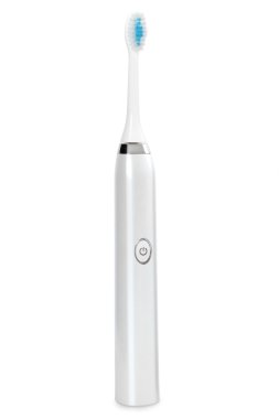 Beyaz arka plan üzerinde izole elektrikli diş fırçası