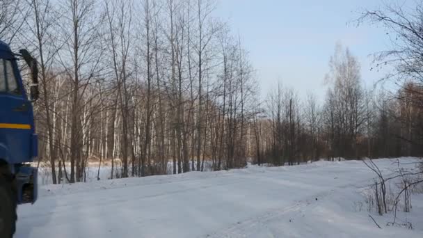 Camion carburante, inverno, foresta, Russia, freddo, — Video Stock
