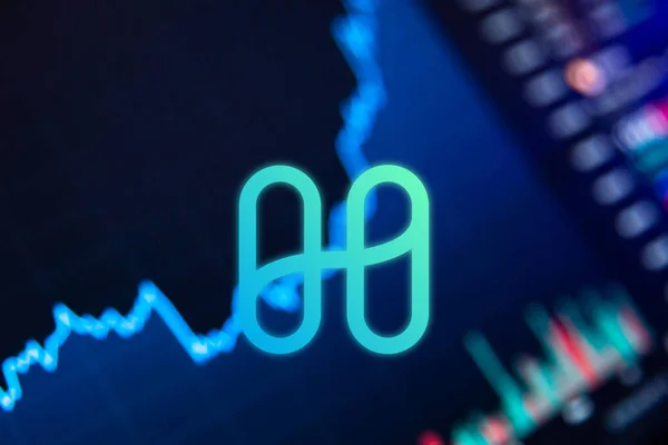 Uyum Bir Kripto Para Birimi. Döviz ve grafiğinde harmoni madeni para büyüme tablosu